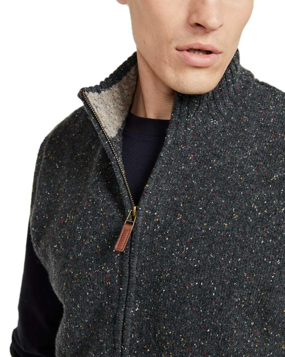 Aran Mens Rossport Nepped Gilet - Image 12