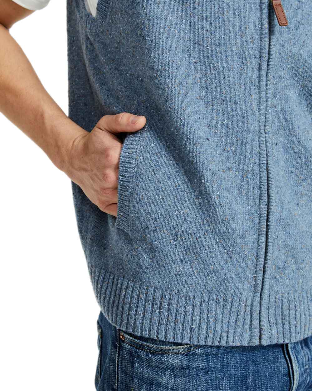 Aran Mens Rossport Nepped Gilet - Image 4