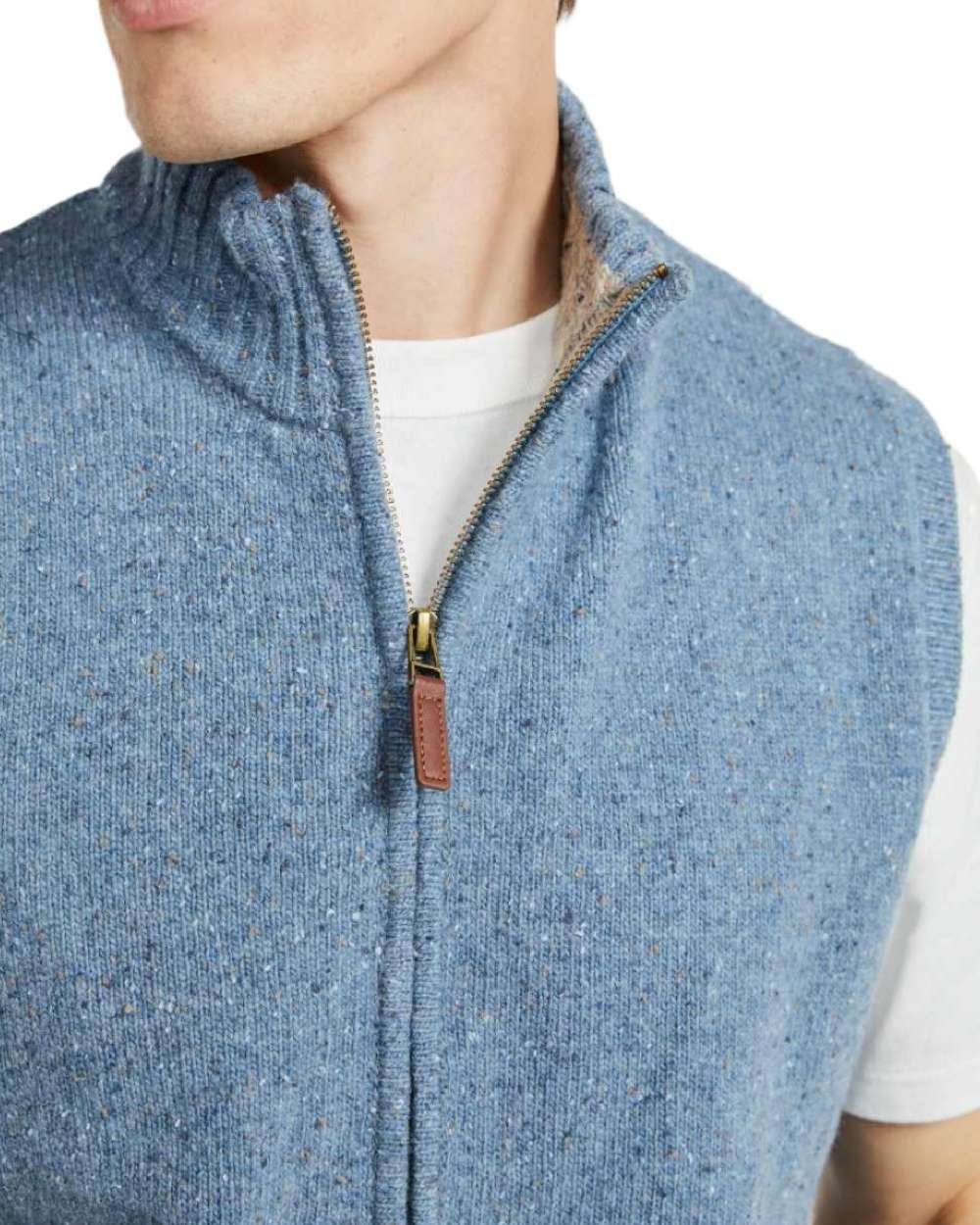 Aran Mens Rossport Nepped Gilet - Image 5