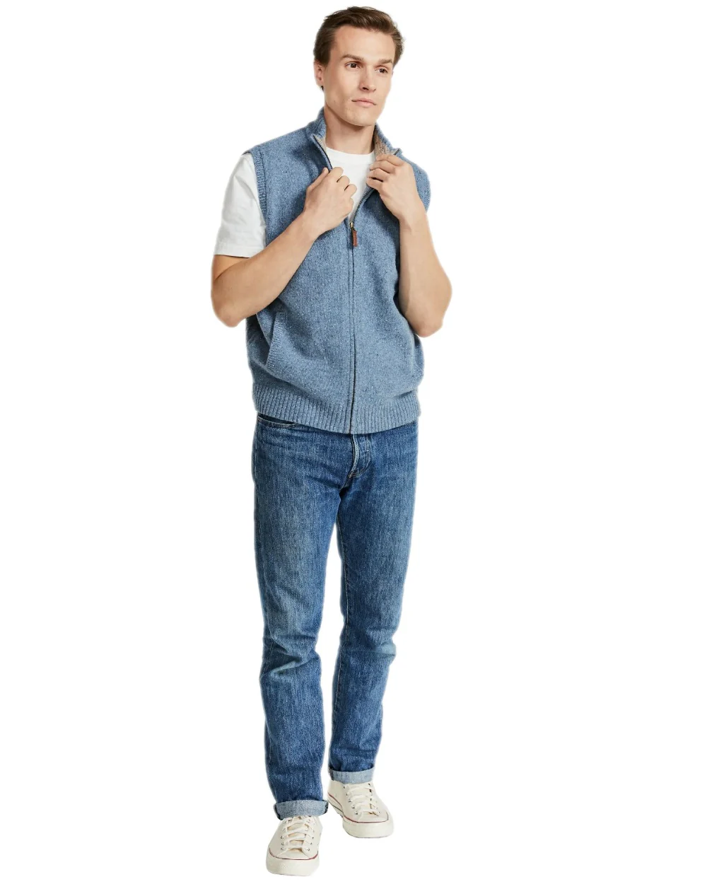 Aran Mens Rossport Nepped Gilet - Image 6