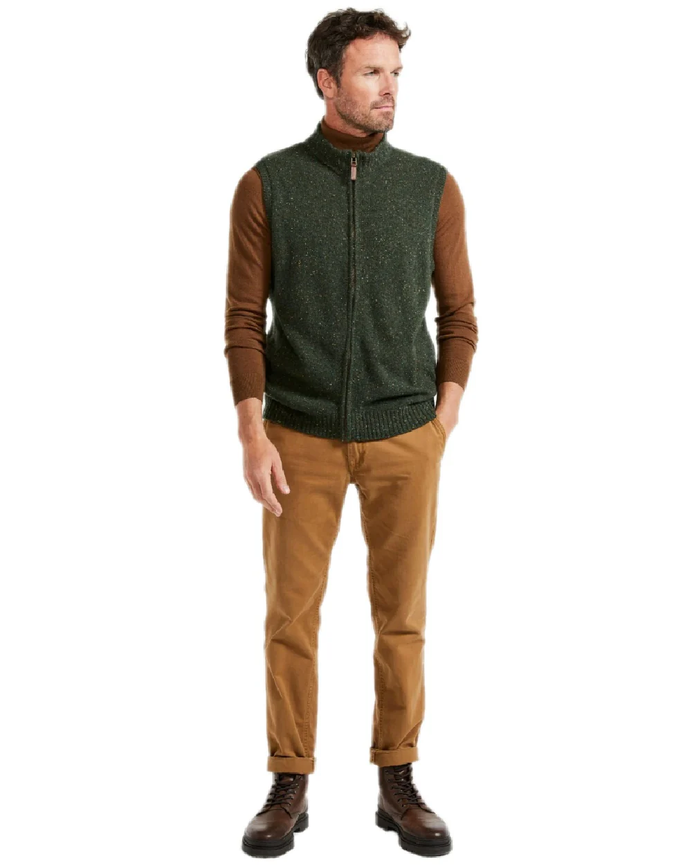Aran Mens Rossport Nepped Gilet - Image 8