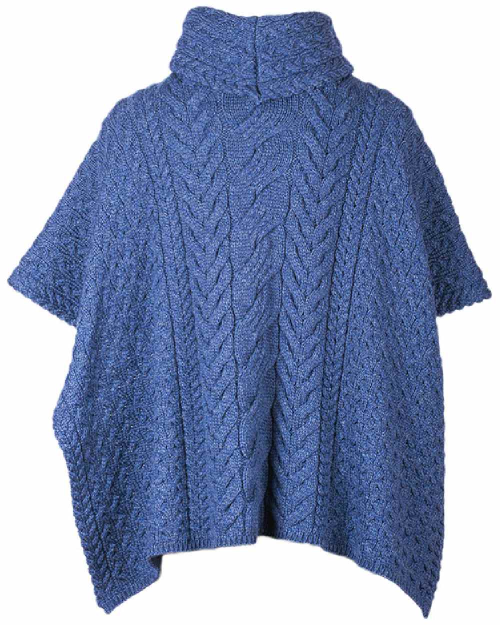 Aran Merino Wool Cowl Neck Poncho - Image 11