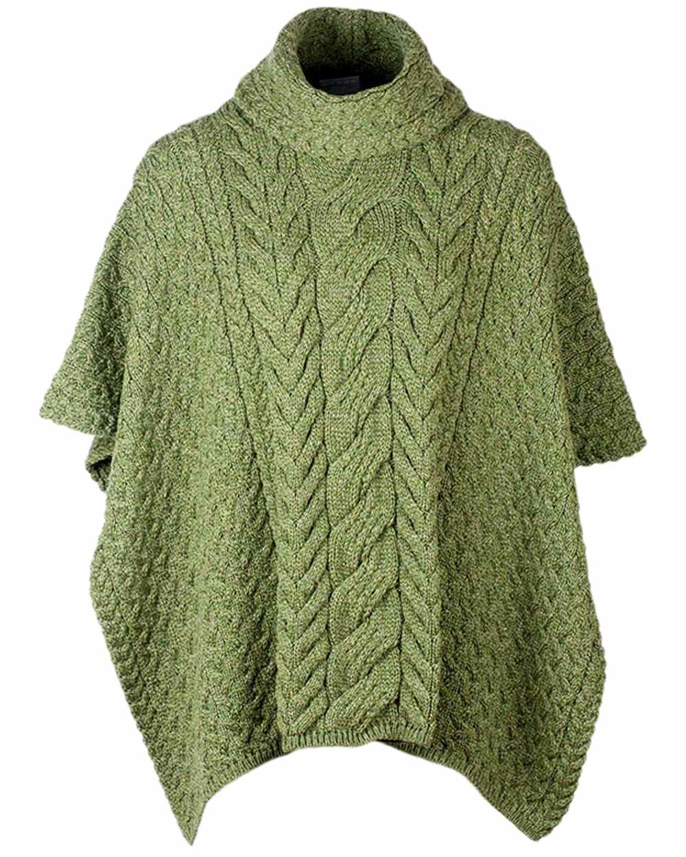 Aran Merino Wool Cowl Neck Poncho - Image 12