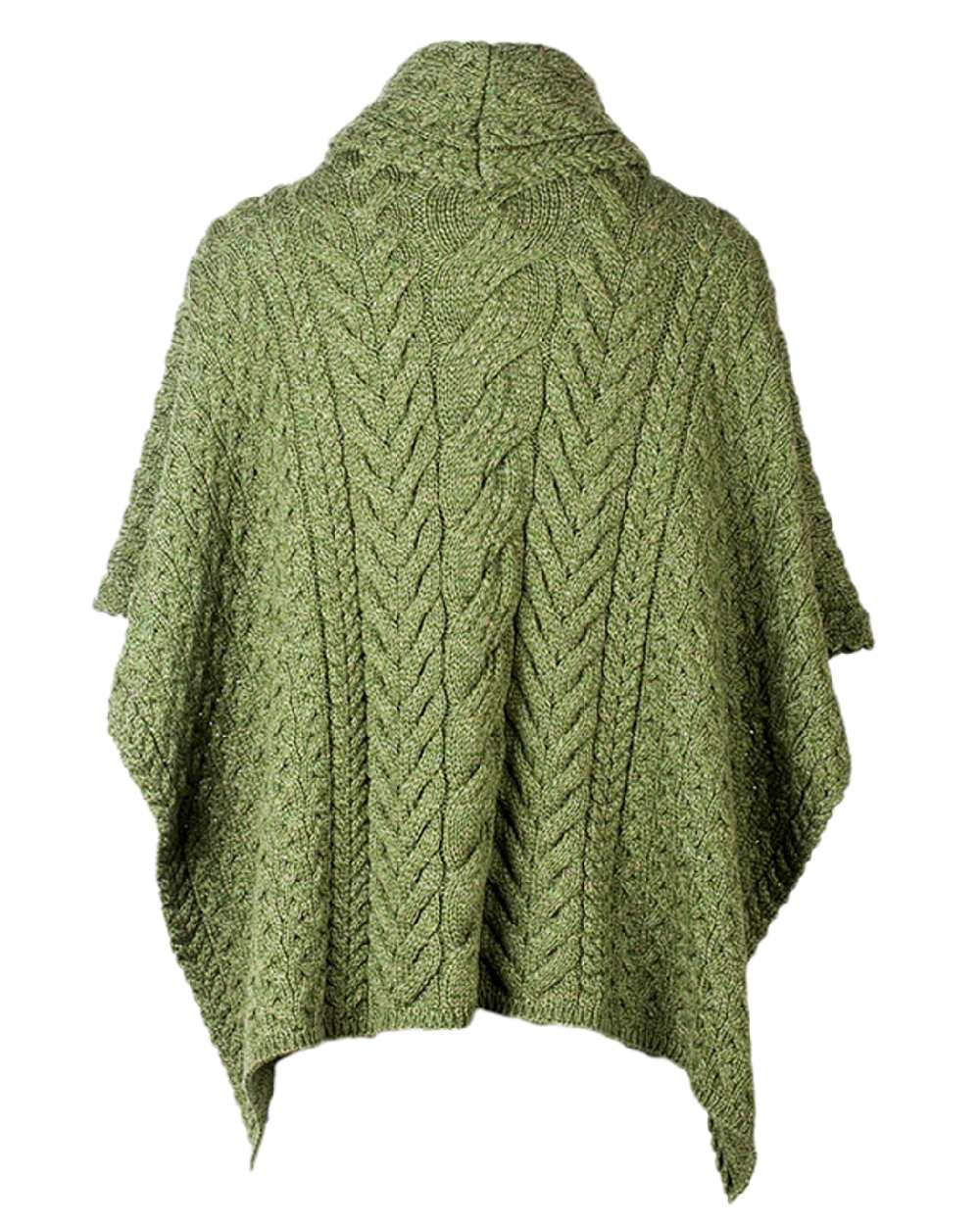 Aran Merino Wool Cowl Neck Poncho - Image 13