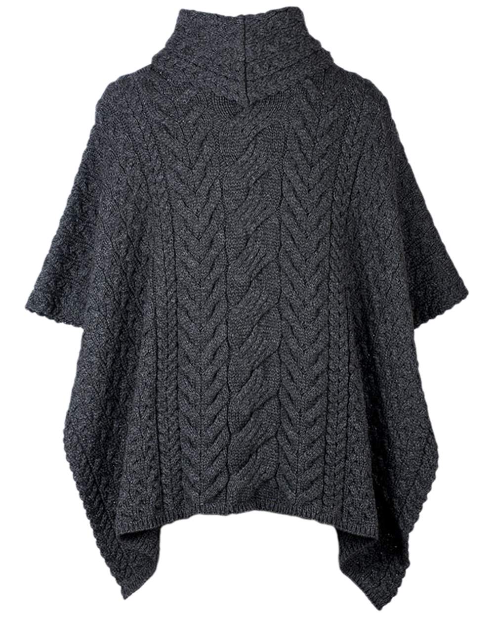Aran Merino Wool Cowl Neck Poncho - Image 3