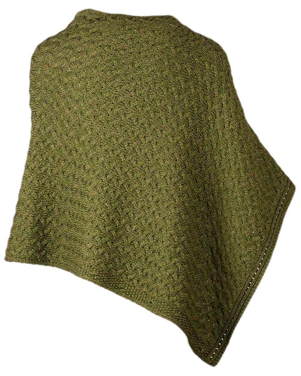Aran Merino Wool Knit Button Poncho - Image 20