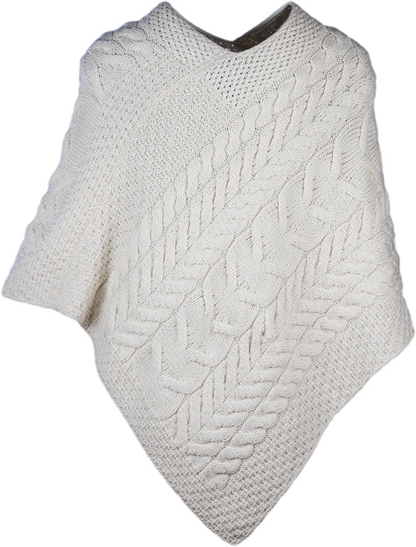 Aran Merino Wool Knit Poncho - Image 12
