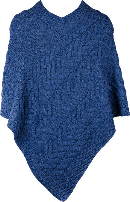 Aran Merino Wool Knit Poncho - Image 8