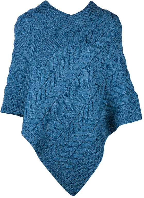 Aran Merino Wool Knit Poncho - Image 9