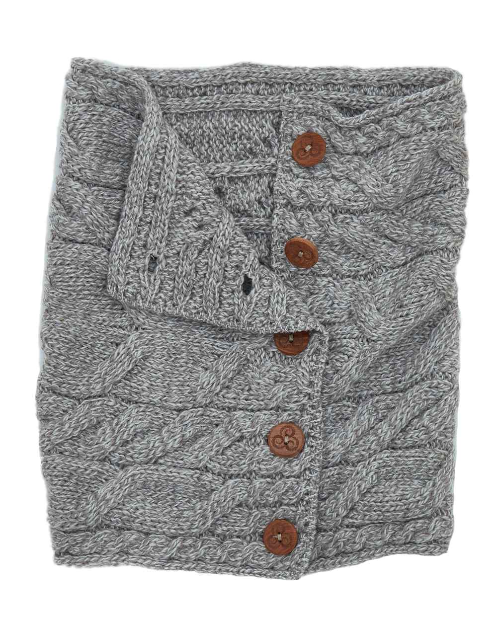 Aran Merino Wool Button Snood - Image 17