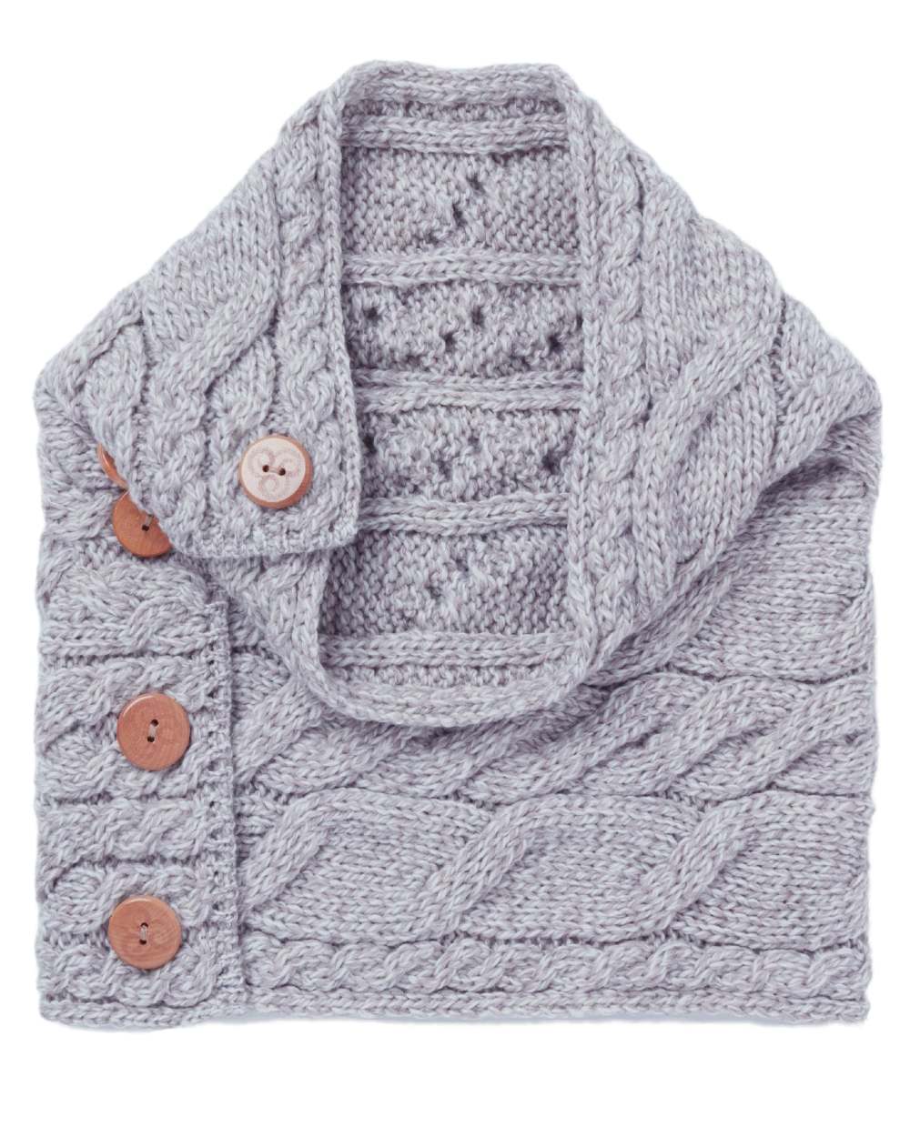 Aran Merino Wool Button Snood - Image 19