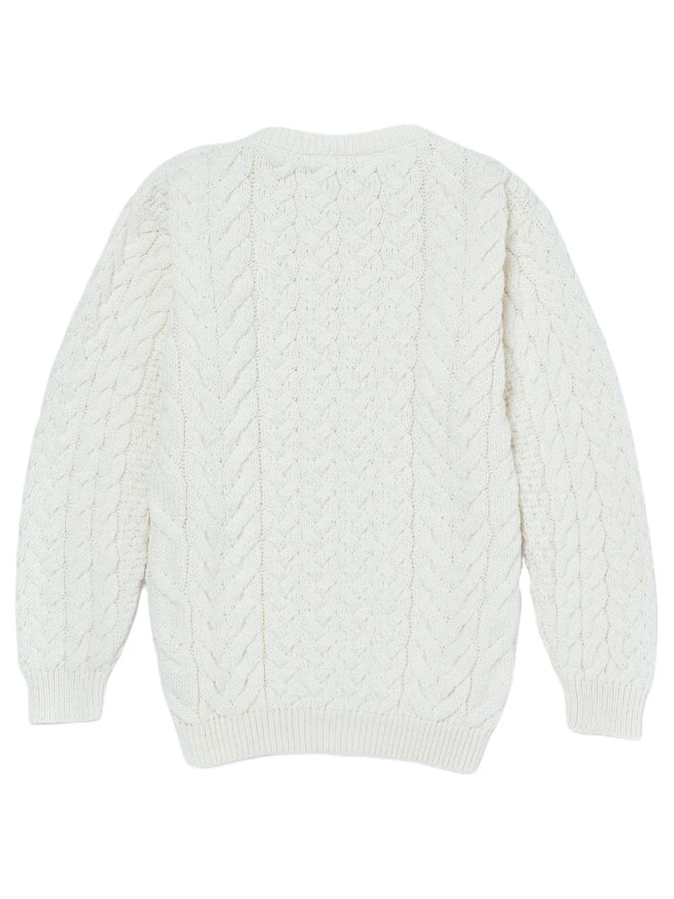 Aran Merino Wool Crew Neck Jumper - Image 12