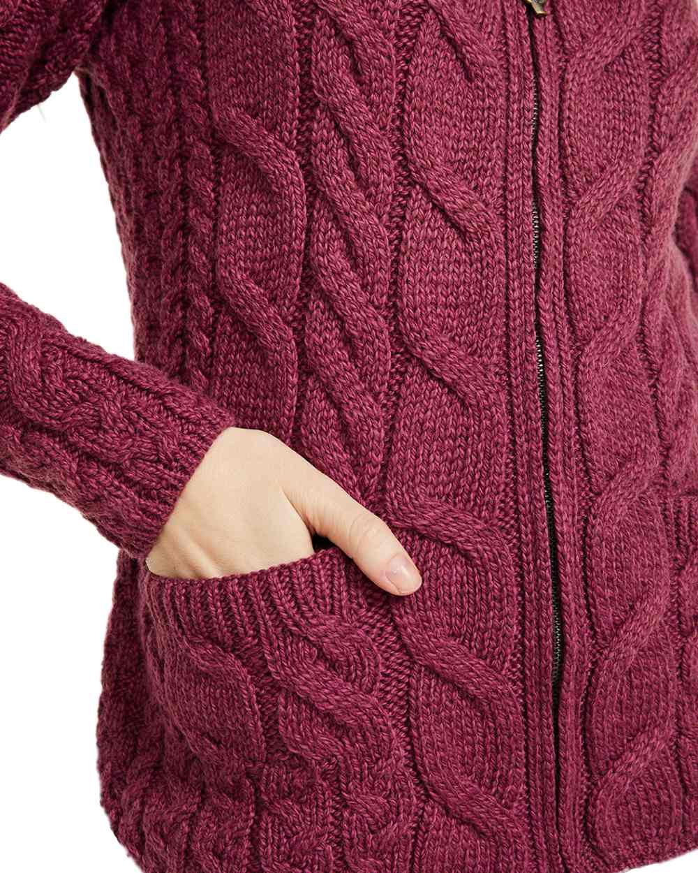 Aran Merino Wool Full Zip Cardigan - Image 11