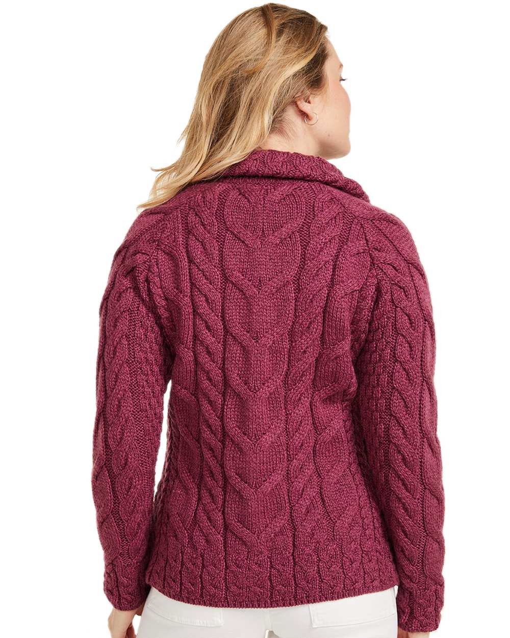 Aran Merino Wool Full Zip Cardigan - Image 12