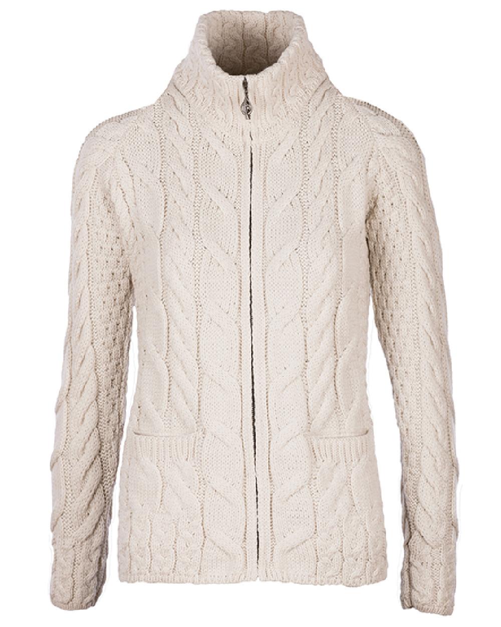 Aran Merino Wool Full Zip Cardigan - Image 4