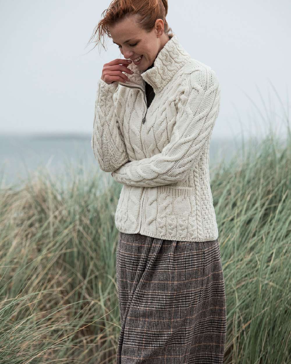 Aran Merino Wool Full Zip Cardigan - Image 6