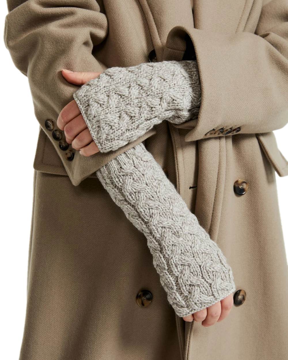 Aran Supersoft Merino Fingerless Gloves - Image 7