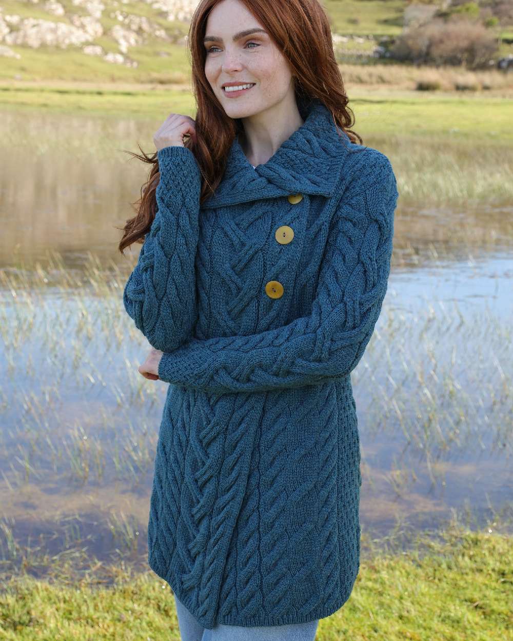 Aran Supersoft Merino Wool Long Cardigan - Image 11