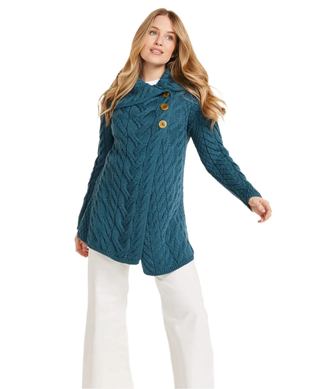 Aran Supersoft Merino Wool Long Cardigan - Image 12
