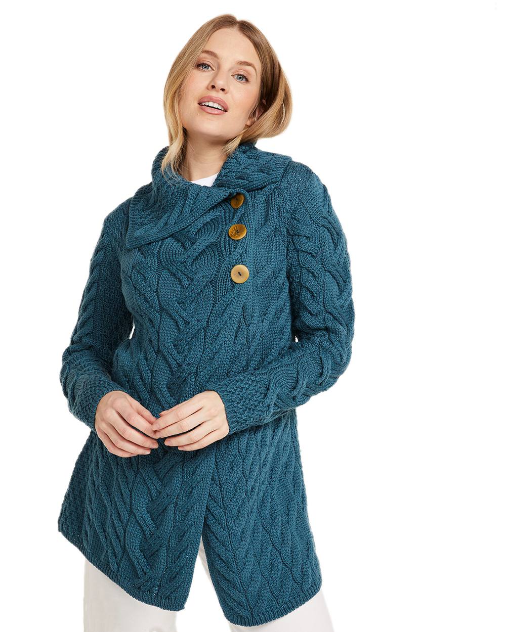 Aran Supersoft Merino Wool Long Cardigan - Image 15