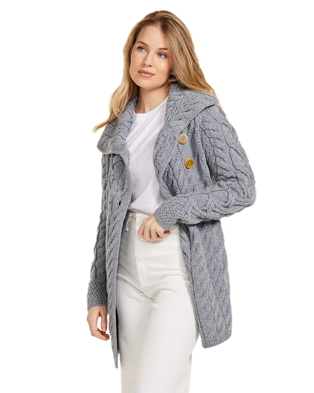Aran Supersoft Merino Wool Long Cardigan - Image 6