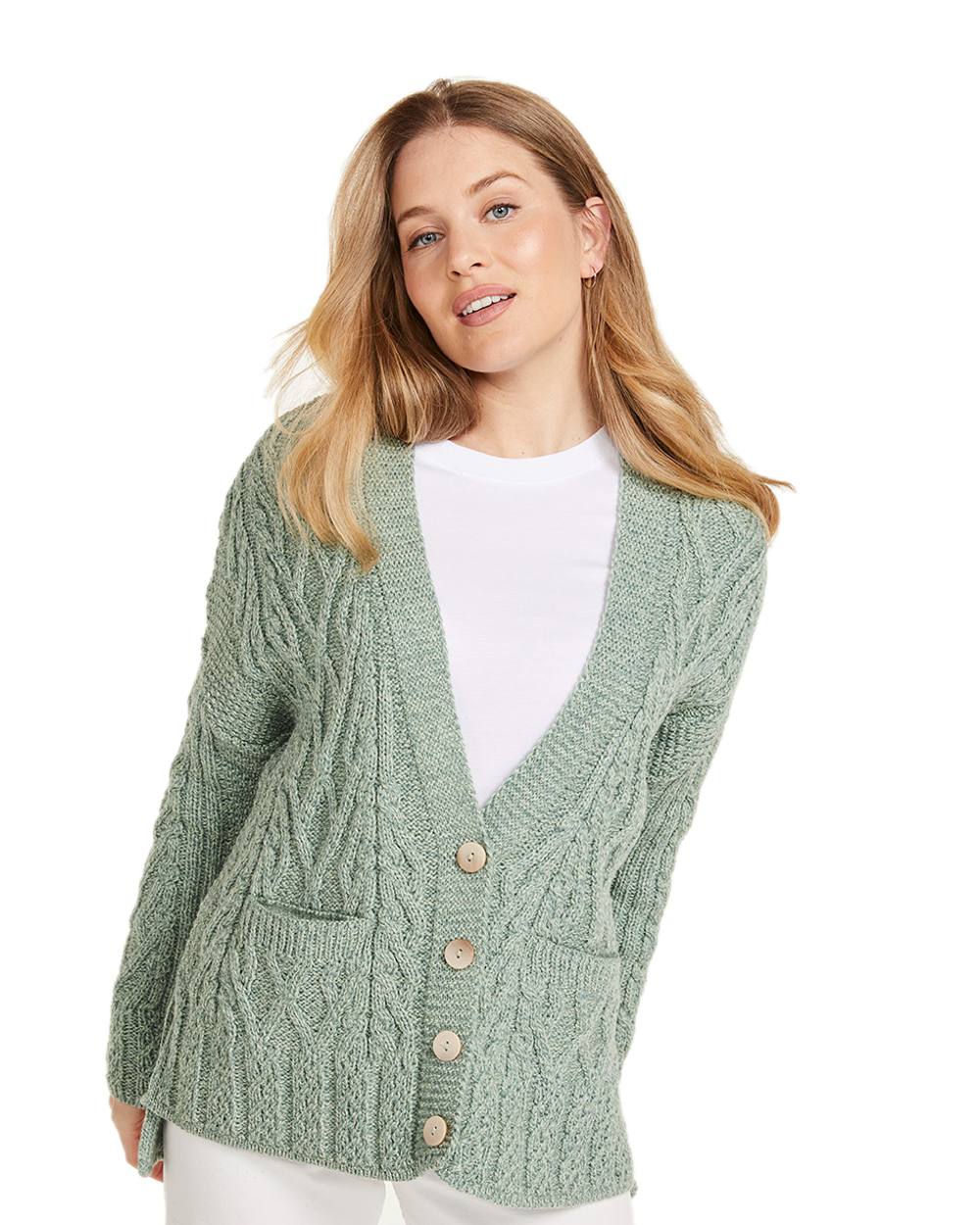 Aran Valentia Trellis Womens Cardigan - Image 7