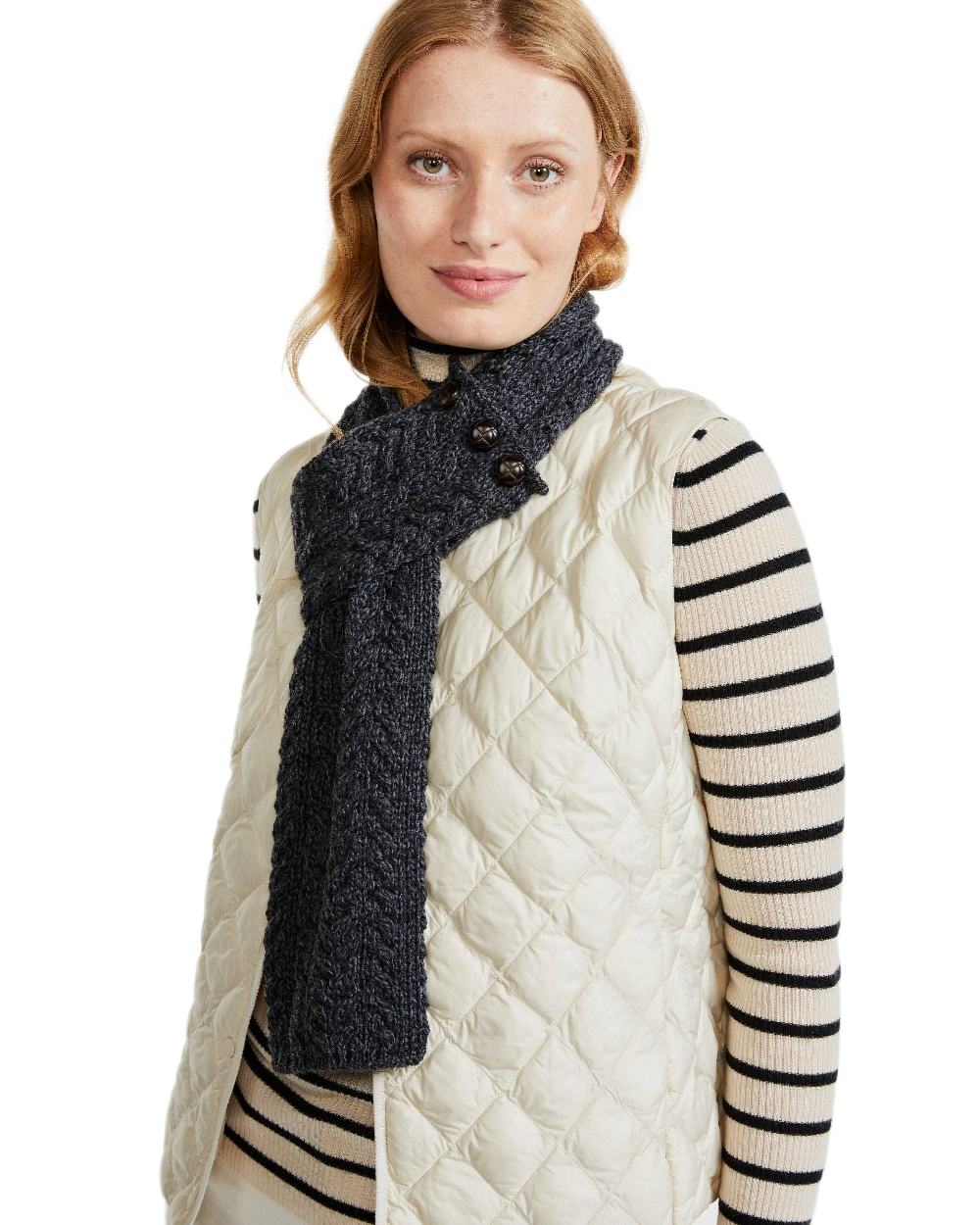Aran Womens Ballina Buttoned Loop Scarf - Image 11