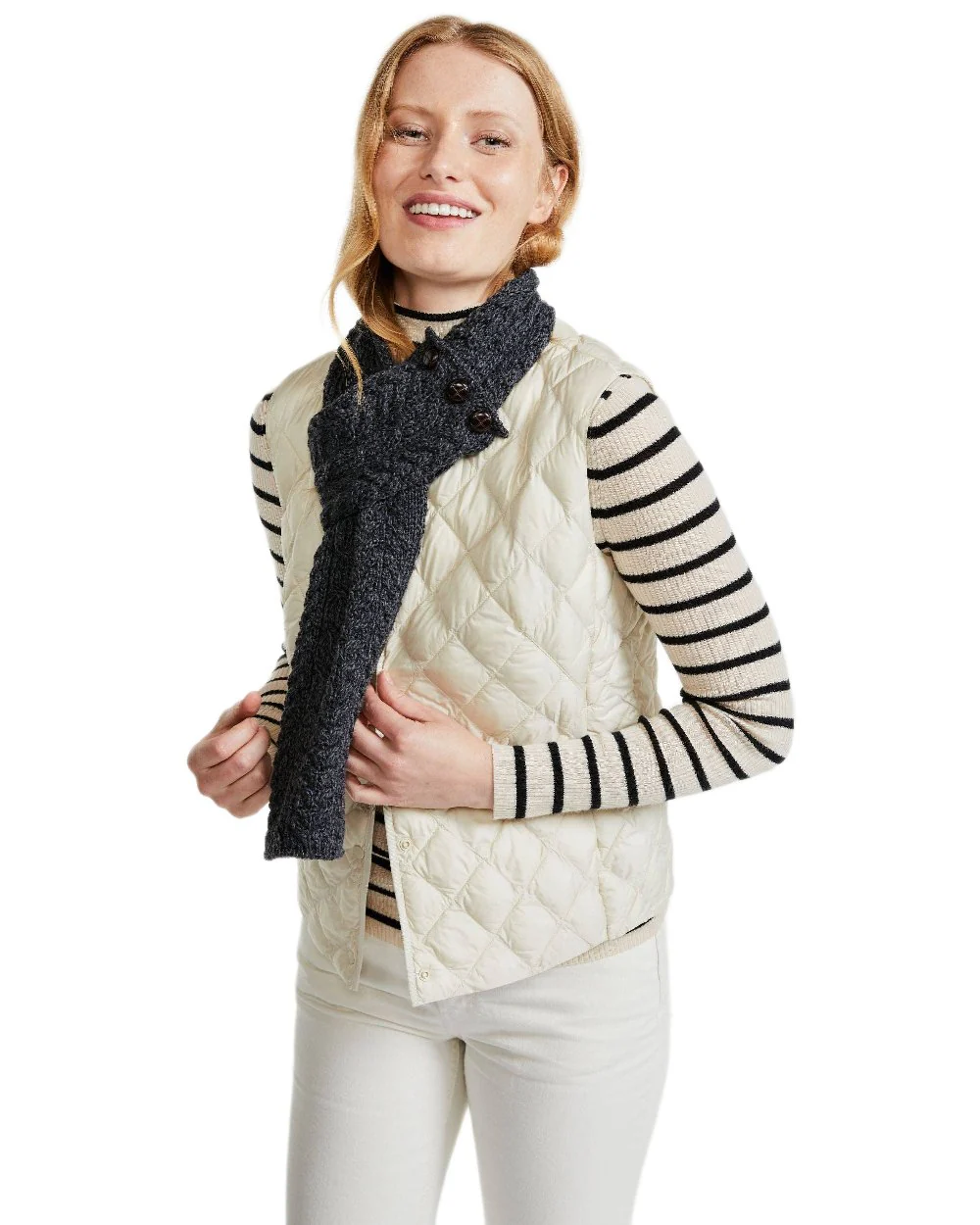Aran Womens Ballina Buttoned Loop Scarf - Image 13