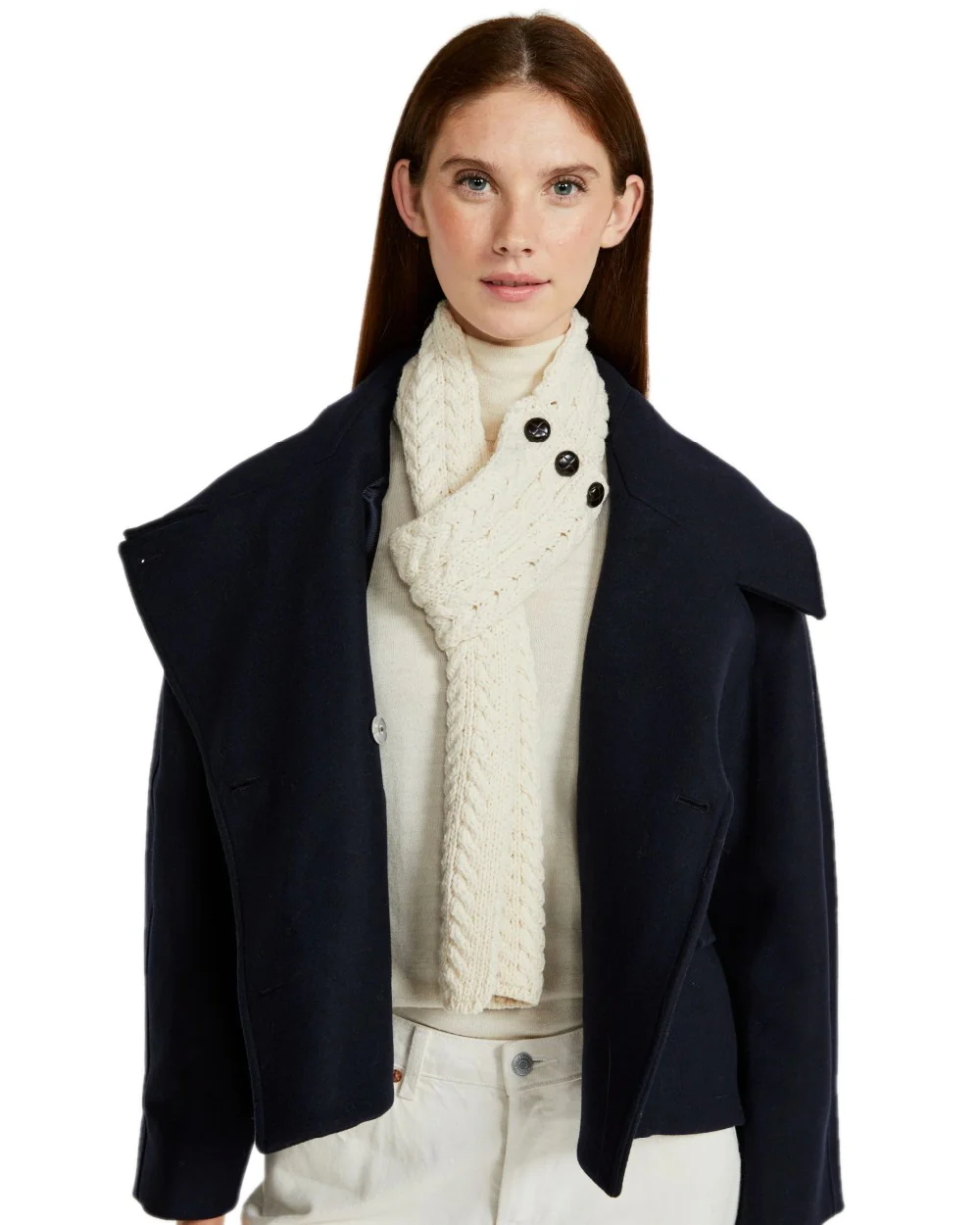 Aran Womens Ballina Buttoned Loop Scarf - Image 16