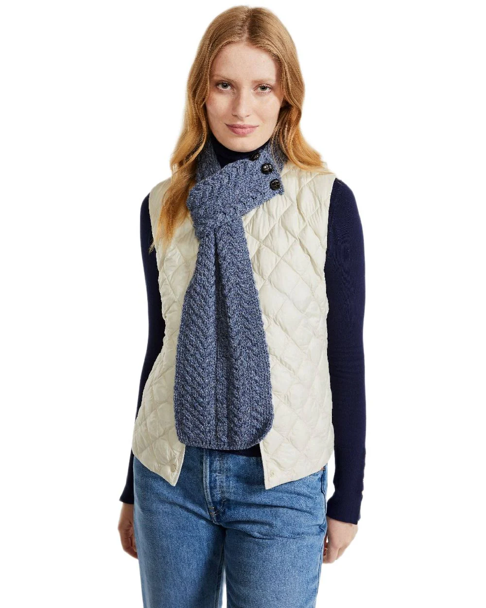 Aran Womens Ballina Buttoned Loop Scarf - Image 20