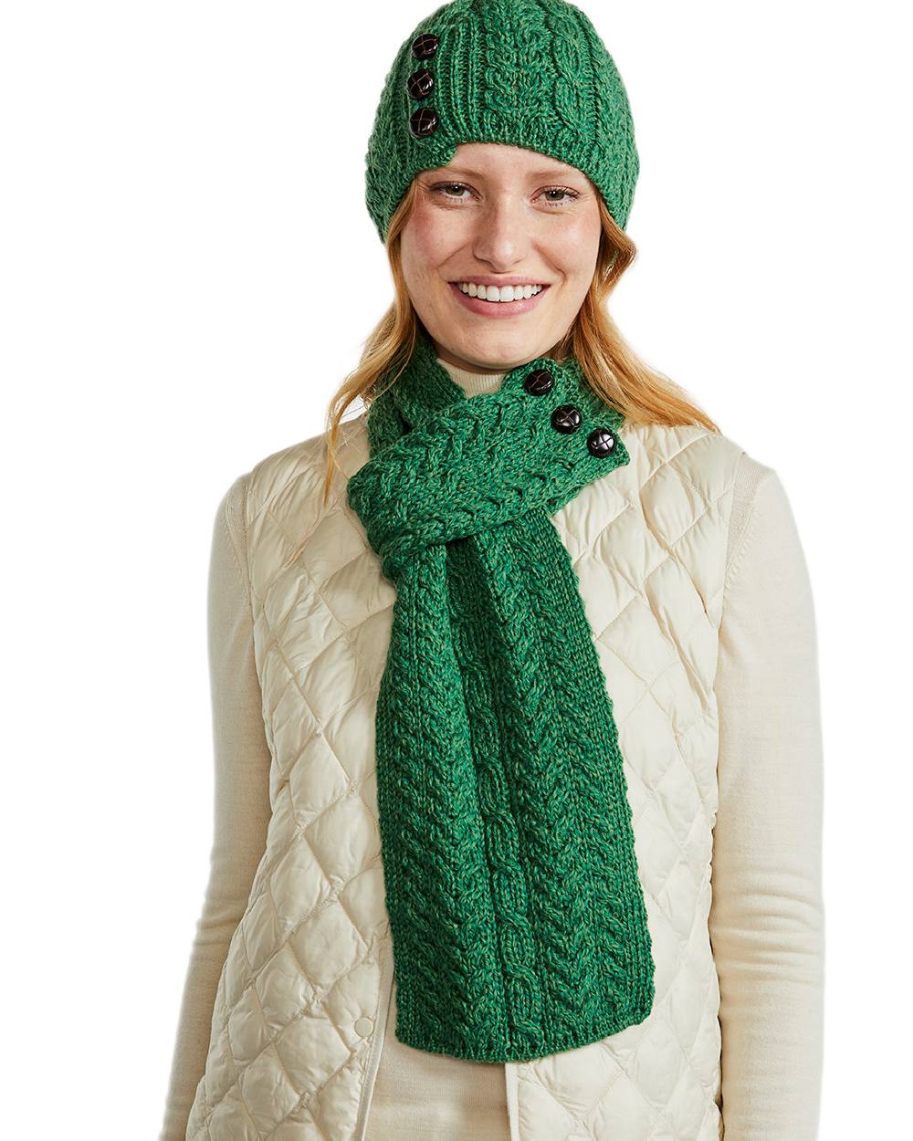 Aran Womens Ballina Buttoned Loop Scarf - Image 26