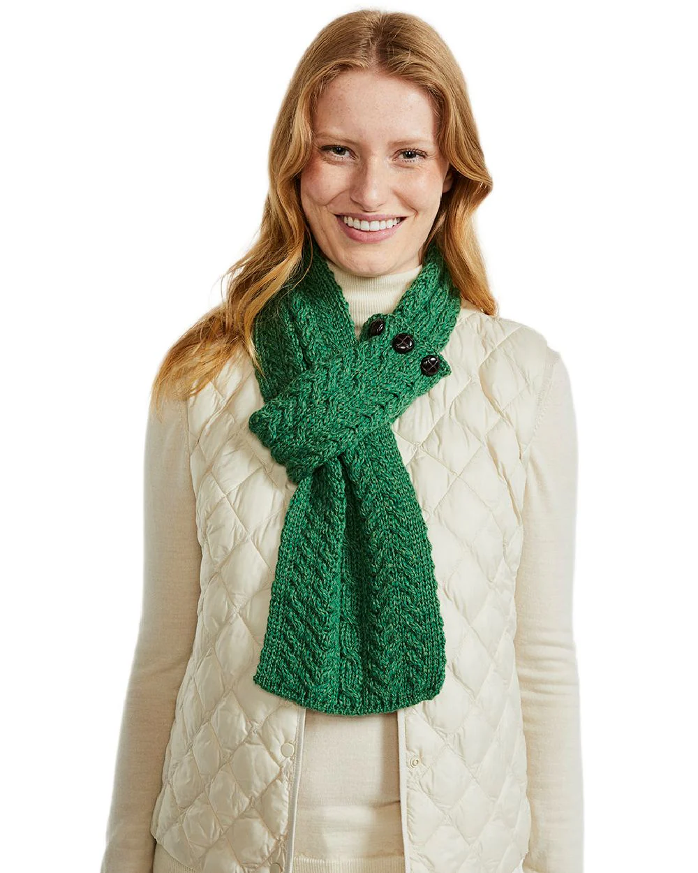 Aran Womens Ballina Buttoned Loop Scarf - Image 27