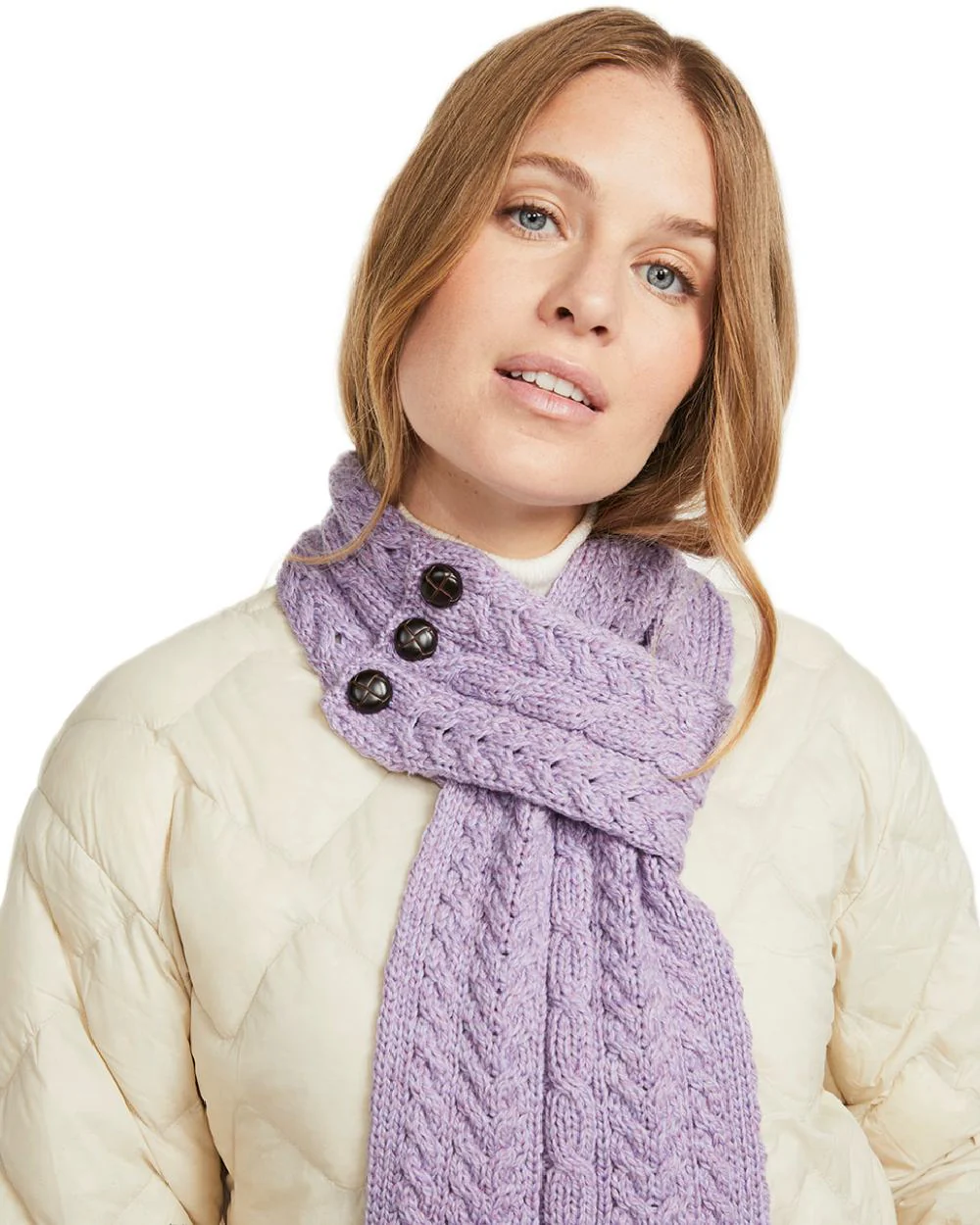 Aran Womens Ballina Buttoned Loop Scarf - Image 29