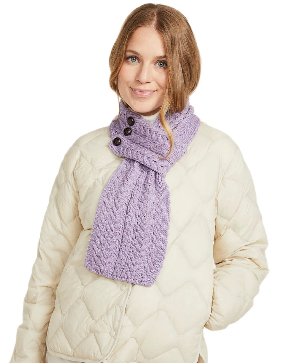 Aran Womens Ballina Buttoned Loop Scarf - Image 30