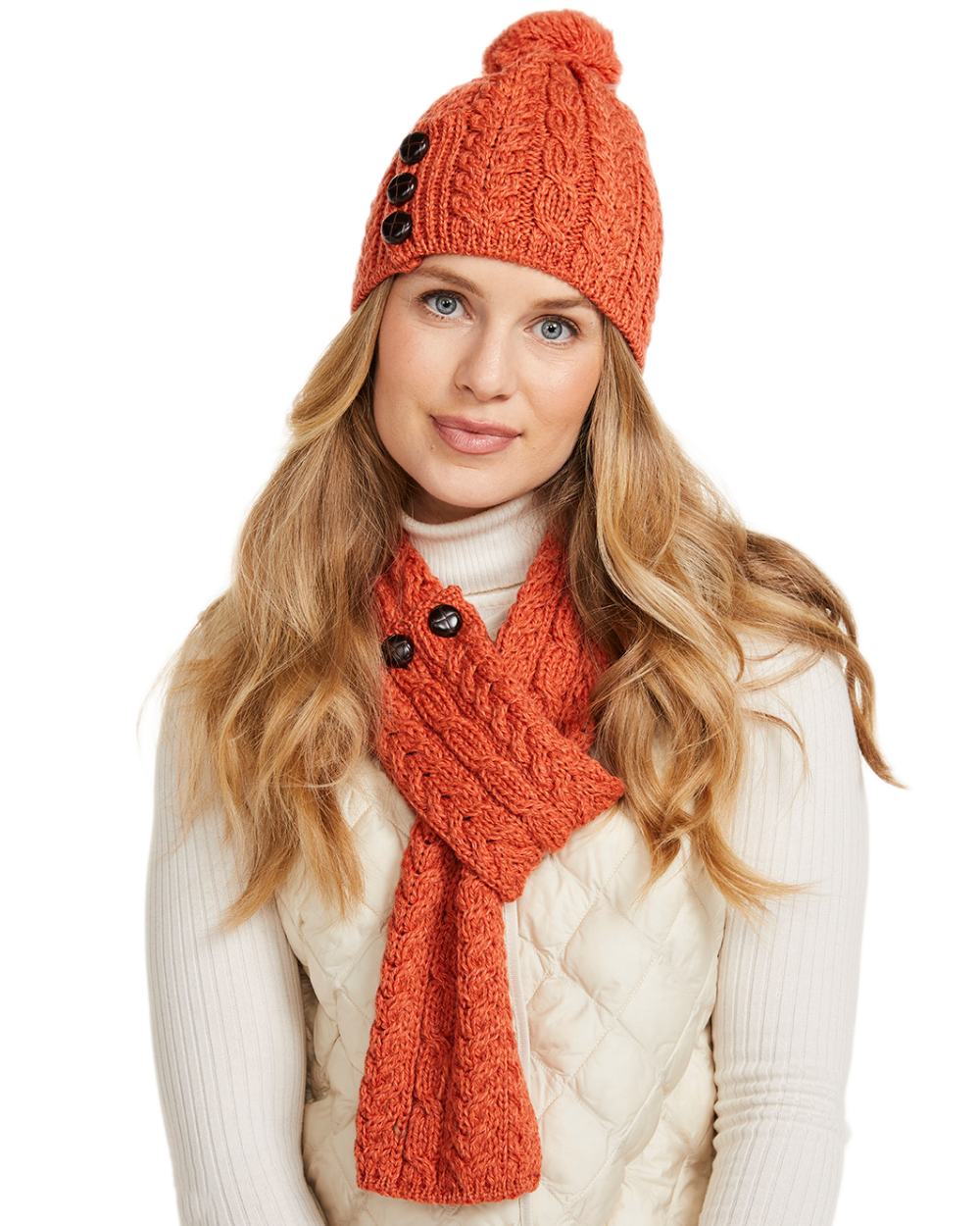 Aran Womens Ballina Buttoned Loop Scarf - Image 33