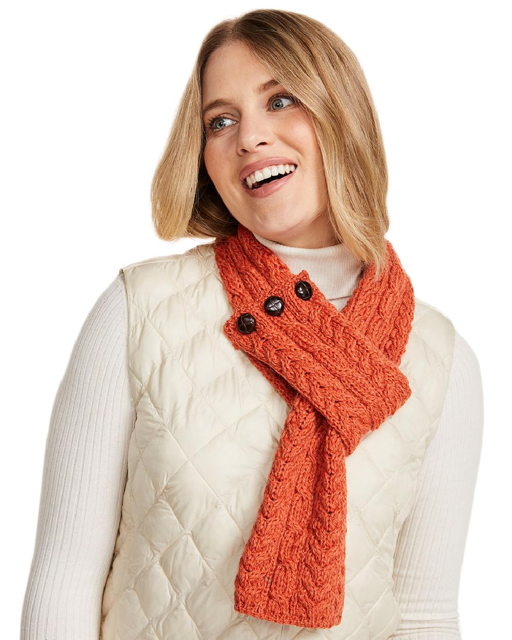 Aran Womens Ballina Buttoned Loop Scarf - Image 34