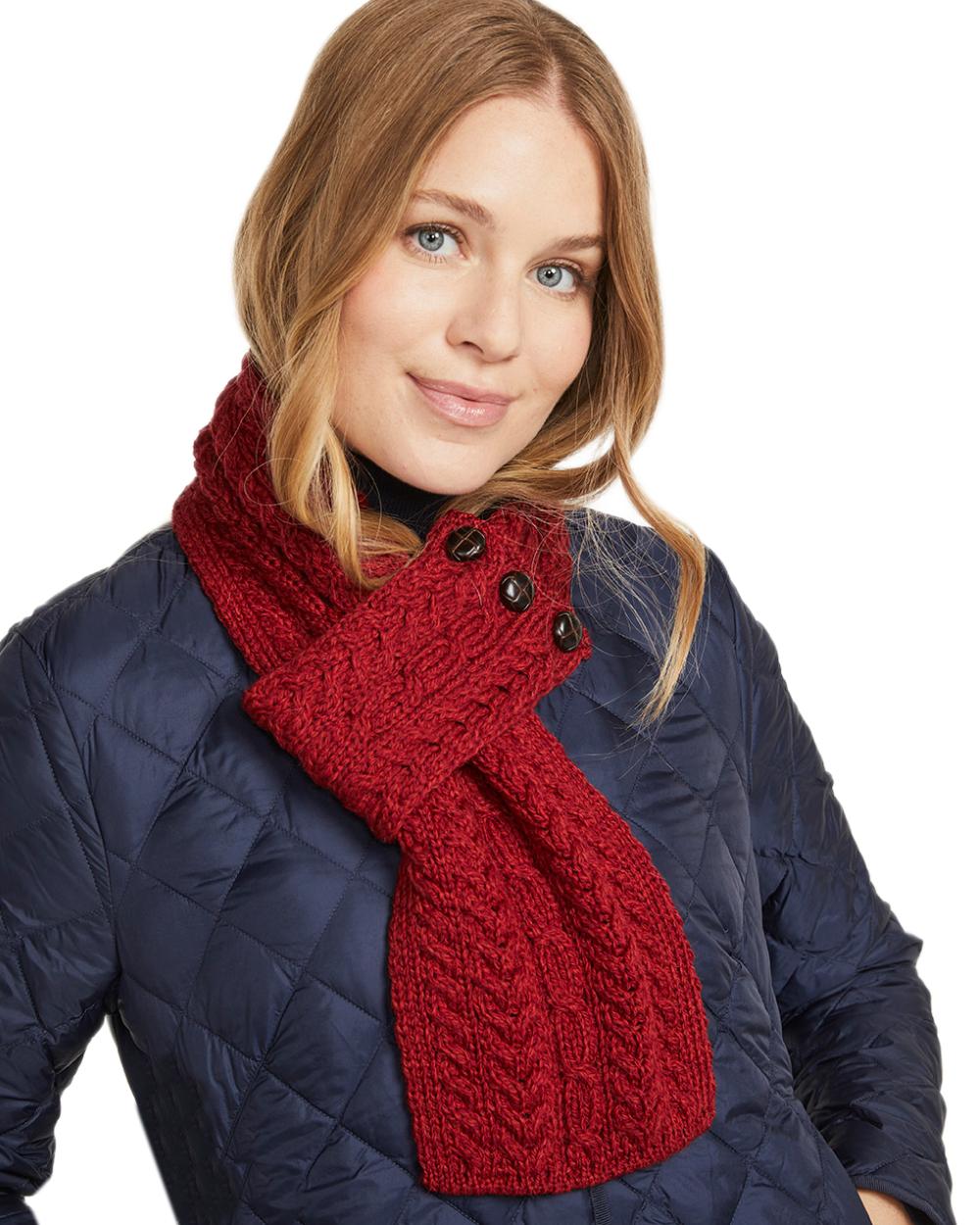 Aran Womens Ballina Buttoned Loop Scarf - Image 36