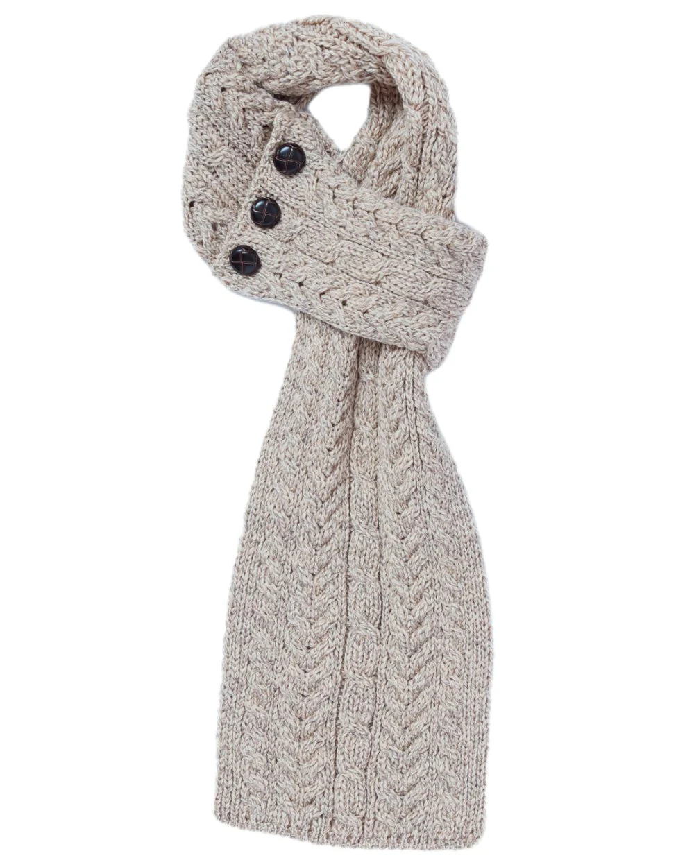 Aran Womens Ballina Buttoned Loop Scarf - Image 39