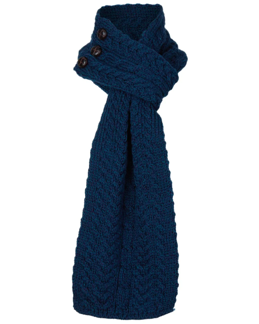 Aran Womens Ballina Buttoned Loop Scarf - Image 4