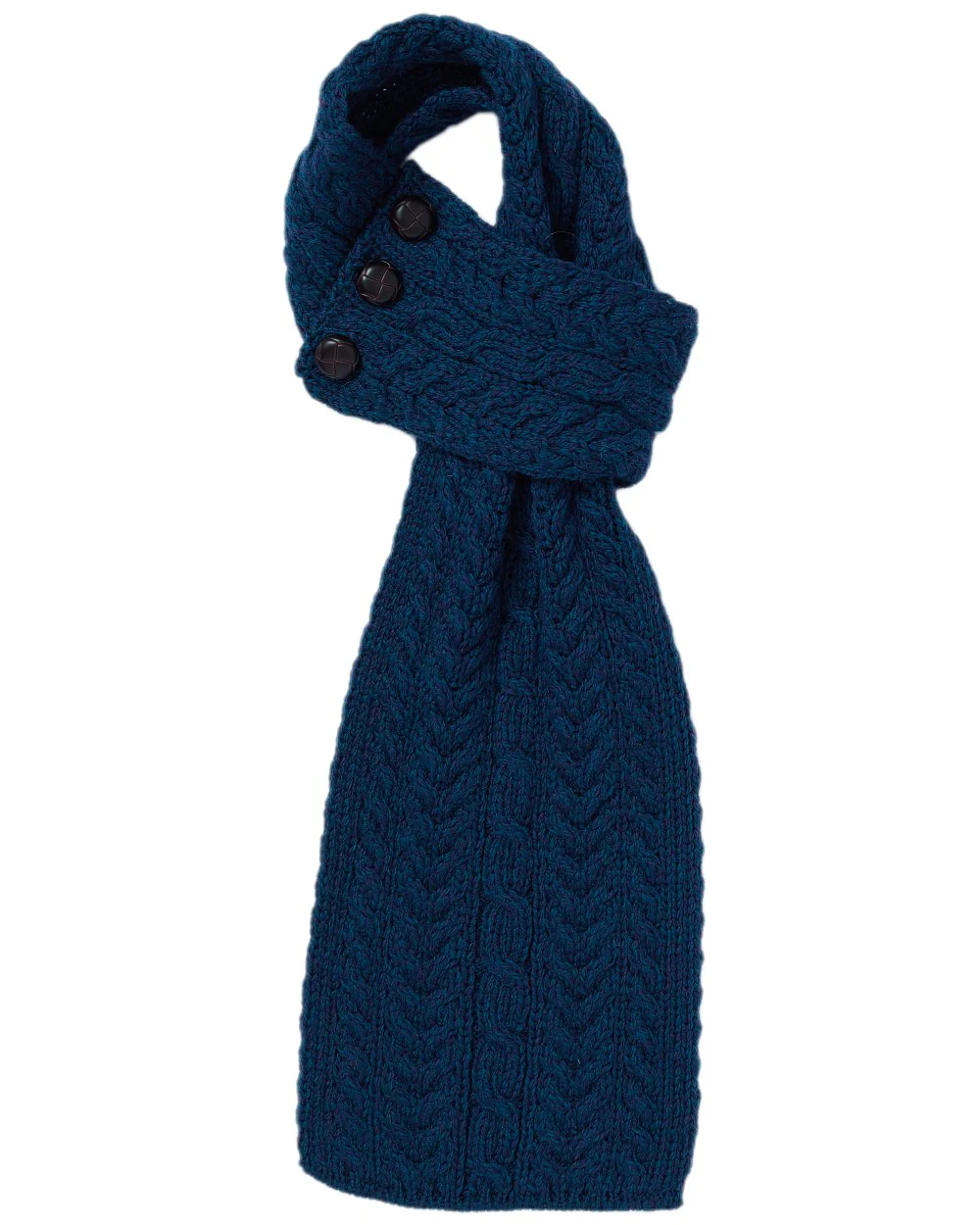 Aran Womens Ballina Buttoned Loop Scarf - Image 5
