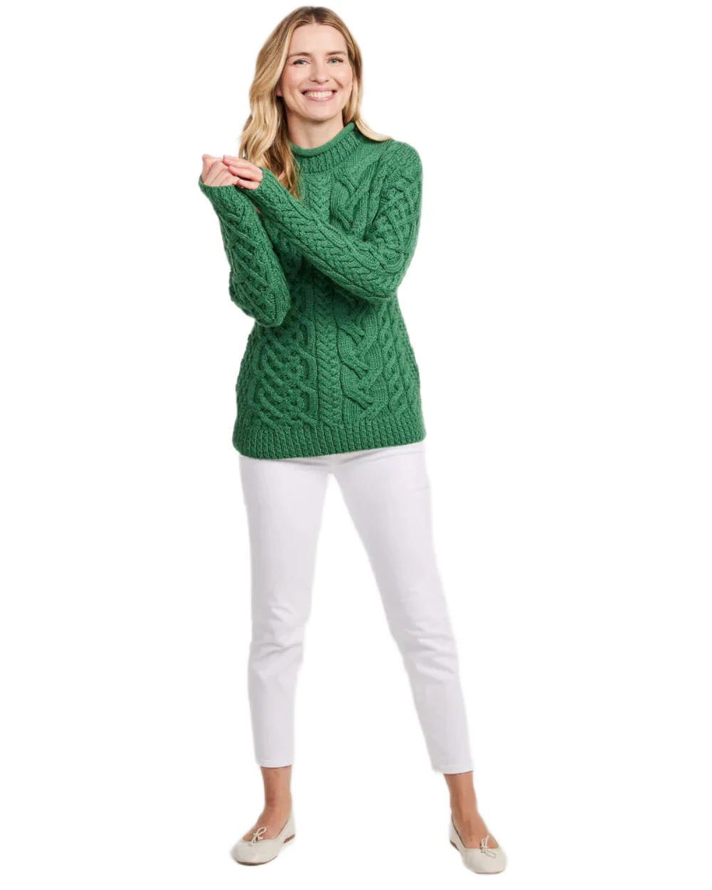 Aran Womens Calla Aysmmetrical Pattern Sweater - Image 11