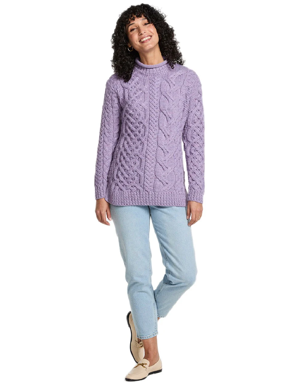 Aran Womens Calla Aysmmetrical Pattern Sweater - Image 15