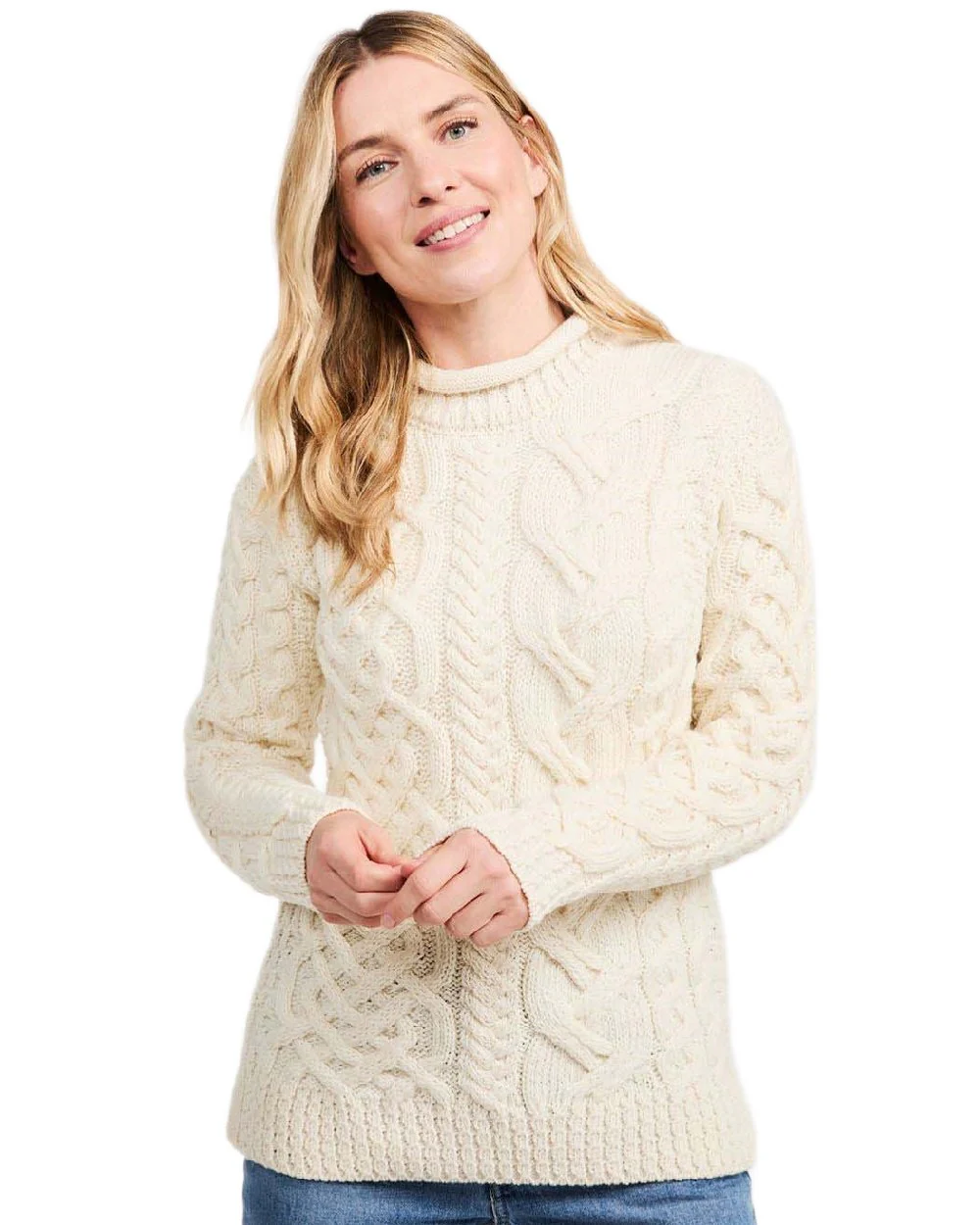 Aran Womens Calla Aysmmetrical Pattern Sweater - Image 3