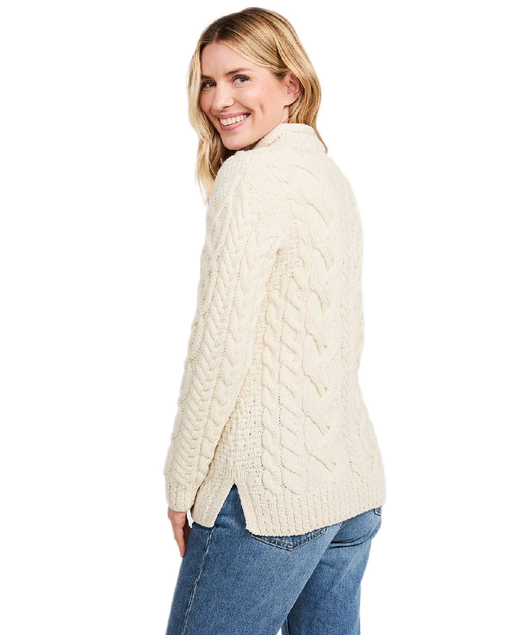 Aran Womens Calla Aysmmetrical Pattern Sweater - Image 9