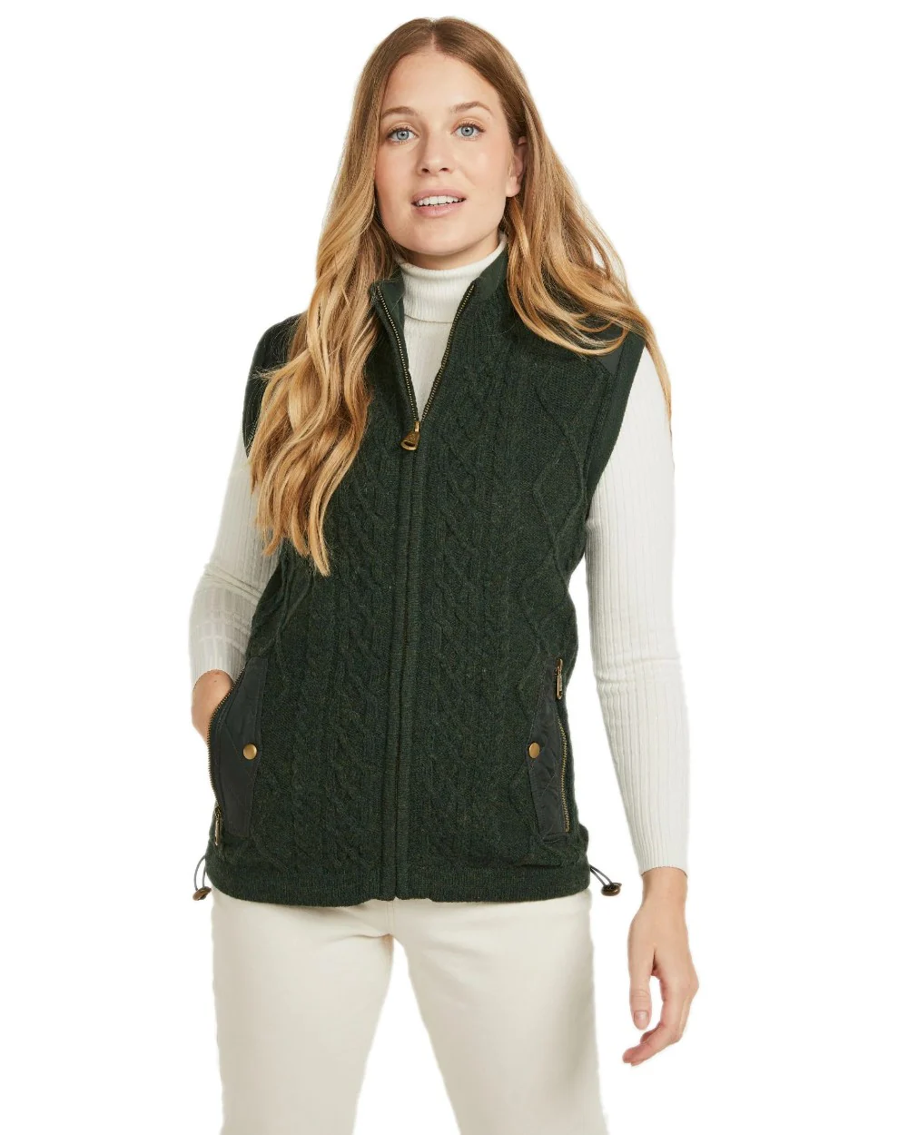 Aran Womens Castlehill Gilet with Fleece Collar - Image 2