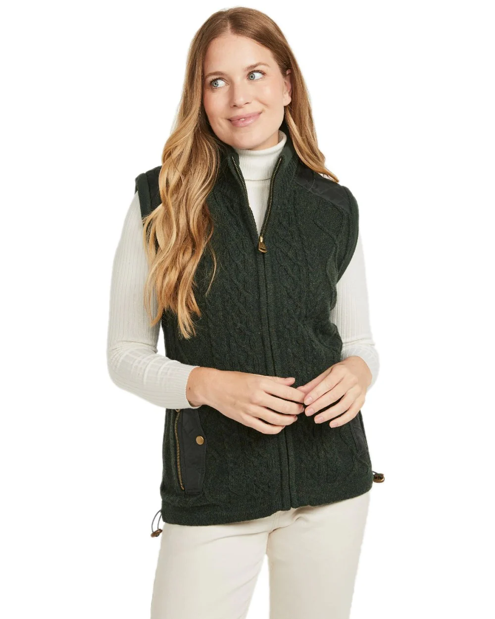 Aran Womens Castlehill Gilet with Fleece Collar - Image 3