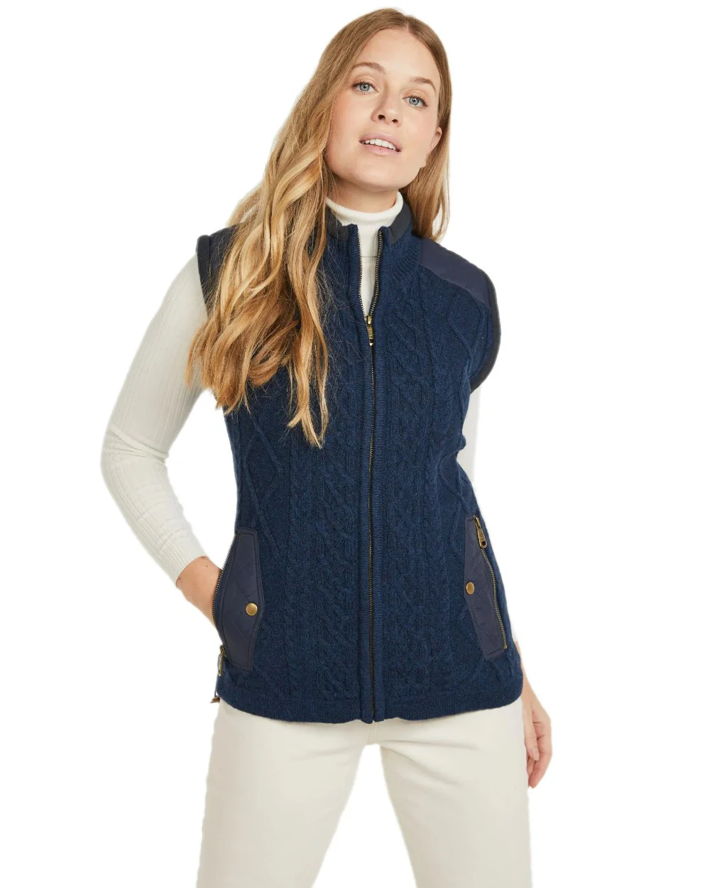 Aran Womens Castlehill Gilet with Fleece Collar - Image 4