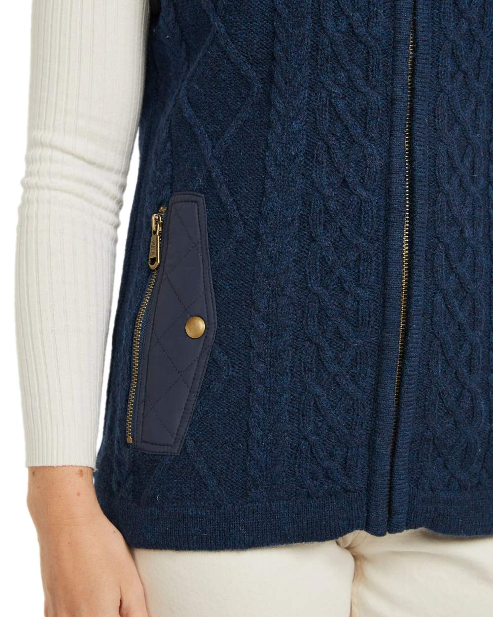 Aran Womens Castlehill Gilet with Fleece Collar - Image 5
