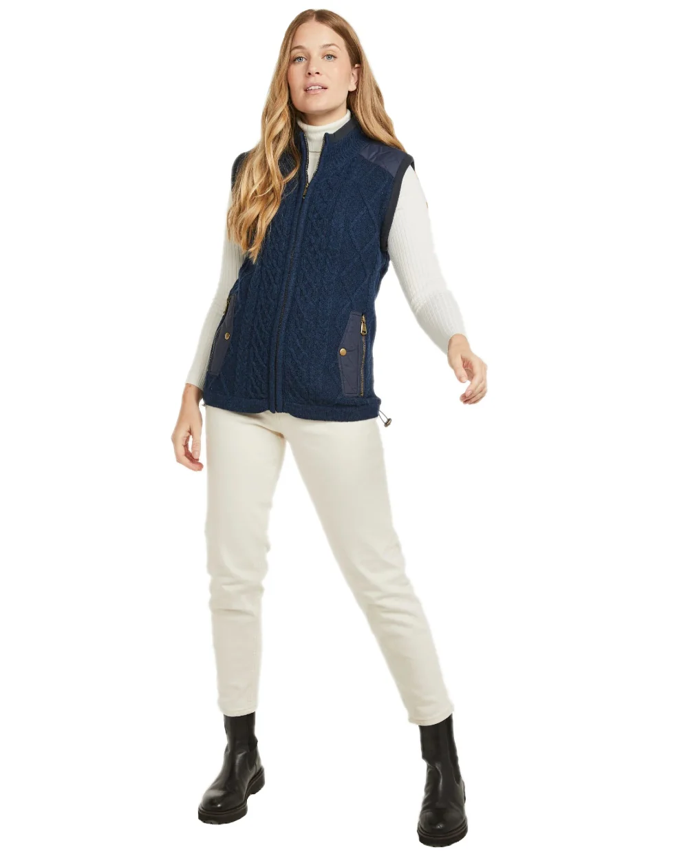 Aran Womens Castlehill Gilet with Fleece Collar - Image 7