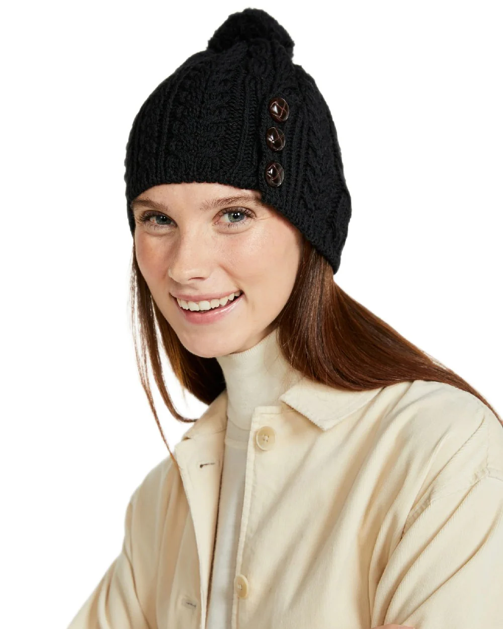 Aran Womens Cong Hat With Pom Pom - Image 11